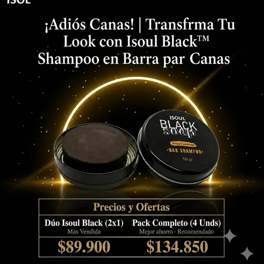 Isoul Black™ | Shampoo en Barra para Canas