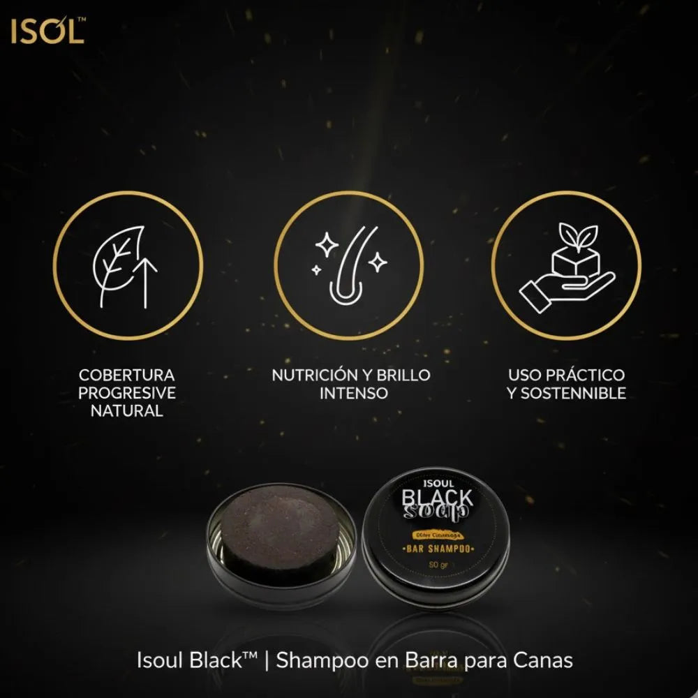 Isoul Black™ | Shampoo en Barra para Canas